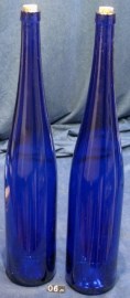 06 PAREJA BOTELLAS VIDRIO AZUL